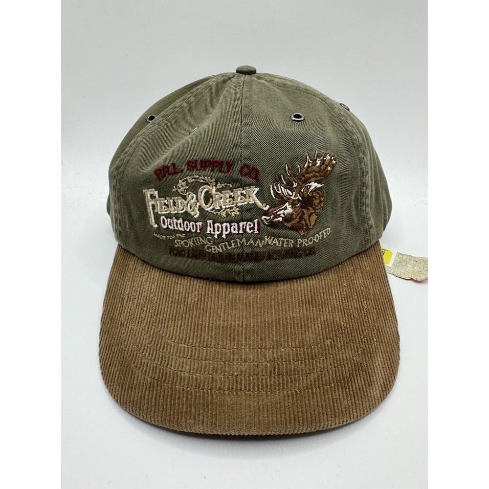VTG NWT Polo Ralph Lauren Field & Creek Hat Corduroy Strapback Cap